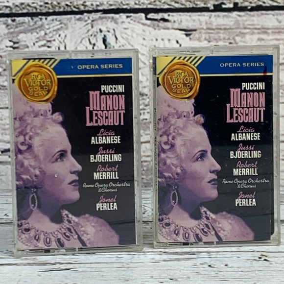 Puccini - Manon Lescaut [1990 Opera Series 2-Cassette Tape] RCA‎ Victor - Picture 5 of 7